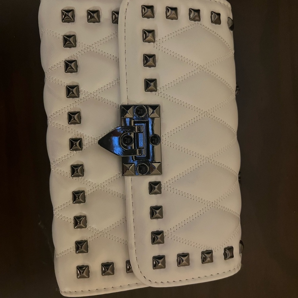 White Studded Clutch Bag